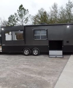 8.5' x 24' Black Catering Event Concession Food Trailer
