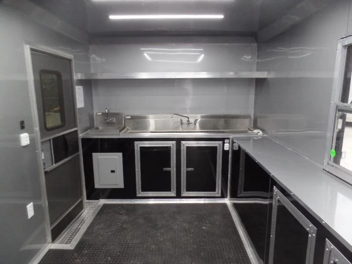8.5' x 24' Black Catering Event Concession Food Trailer 4 8.5' x 24' Black Catering Event Concession Food Trailer - Image 4