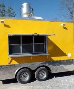 8.5' x 14' Concession Food Trailer Yellow Event Catering -Cheap Concession Trailers Shop sam 0088