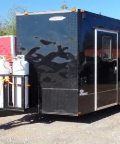 8.5' x 18' Concession Food Trailer Black With Appliances -Cheap Concession Trailers Shop sam 0265 1