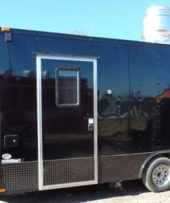 8.5' x 18' Concession Food Trailer Black With Appliances -Cheap Concession Trailers Shop sam 0266 1