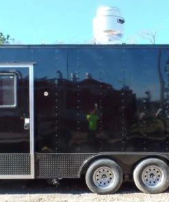 8.5' x 18' Concession Food Trailer Black With Appliances -Cheap Concession Trailers Shop sam 0267 1