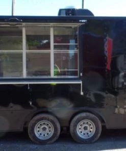 8.5' x 18' Concession Food Trailer Black With Appliances -Cheap Concession Trailers Shop sam 0277 1