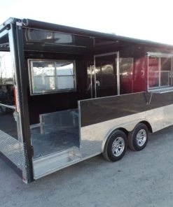 8.5' x 20' Concession Food Trailer Porch Style BBQ -Cheap Concession Trailers Shop sam 0308 1