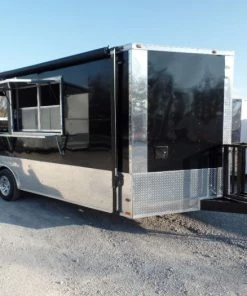 8.5' x 20' Concession Food Trailer Porch Style BBQ -Cheap Concession Trailers Shop sam 0310 1