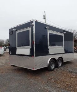 8.5' x 16' Food Concession Trailer Indigo Blue -Cheap Concession Trailers Shop sam 0372 1
