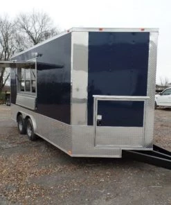 8.5' x 16' Food Concession Trailer Indigo Blue -Cheap Concession Trailers Shop sam 0376 1