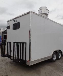 8.5' x 24' White V-Nose Concession Food Trailer -Cheap Concession Trailers Shop sam 0427 2