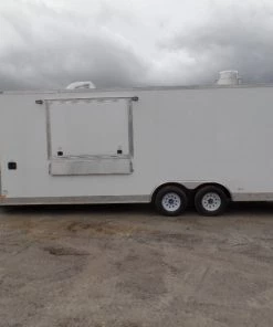8.5' x 24' White V-Nose Concession Food Trailer -Cheap Concession Trailers Shop sam 0430 2