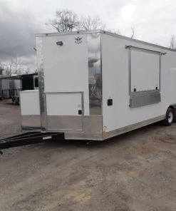 8.5' x 24' White V-Nose Concession Food Trailer -Cheap Concession Trailers Shop sam 0431 2