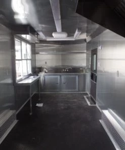 8.5' x 24' White V-Nose Concession Food Trailer -Cheap Concession Trailers Shop sam 0447 2