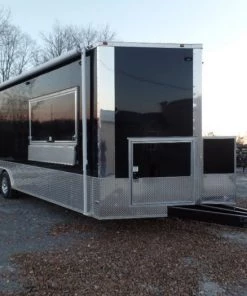 8.5' x 24' Concession Food Trailer Black BBQ Catering -Cheap Concession Trailers Shop sam 0456