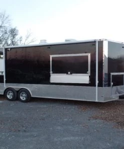 8.5' x 24' Concession Food Trailer Black BBQ Catering -Cheap Concession Trailers Shop sam 0457 1