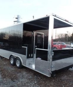 8.5' x 24' Concession Food Trailer Black BBQ Catering -Cheap Concession Trailers Shop sam 0459 1