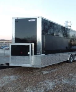 8.5' x 24' Concession Food Trailer Black BBQ Catering -Cheap Concession Trailers Shop sam 0460 1