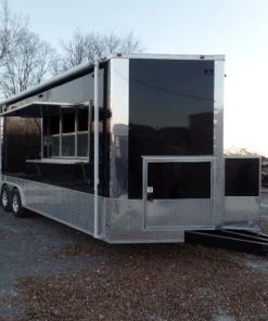 8.5' x 24' Concession Food Trailer Black BBQ Catering -Cheap Concession Trailers Shop sam 0461 1