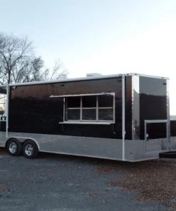 8.5' x 24' Concession Food Trailer Black BBQ Catering -Cheap Concession Trailers Shop sam 0462 1