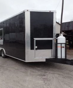 8.5' x 20' Black Porch Style Concession Food Trailer With Appliances -Cheap Concession Trailers Shop sam 0542 1
