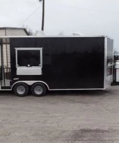 8.5' x 20' Black Porch Style Concession Food Trailer With Appliances -Cheap Concession Trailers Shop sam 0543 1