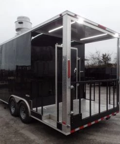 8.5' x 20' Black Porch Style Concession Food Trailer With Appliances -Cheap Concession Trailers Shop sam 0552 1