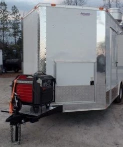 8.5' x 16' White Concession Food Trailer With Appliances -Cheap Concession Trailers Shop sam 0605