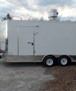 8.5' x 16' White Concession Food Trailer With Appliances -Cheap Concession Trailers Shop sam 0609
