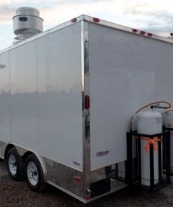 8.5' x 16' White Concession Food Trailer With Appliances -Cheap Concession Trailers Shop sam 0611