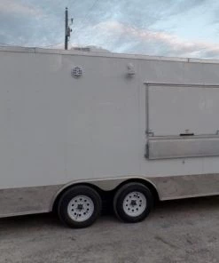 8.5' x 16' White Concession Food Trailer With Appliances -Cheap Concession Trailers Shop sam 0615