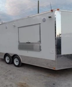 8.5' x 16' White Concession Food Trailer With Appliances -Cheap Concession Trailers Shop sam 0616