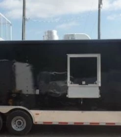 8.5' x 28' Concession Food Trailer Black Event Catering -Cheap Concession Trailers Shop sam 0746