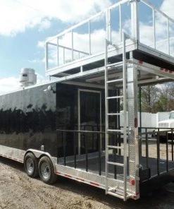 8.5' x 28' Concession Food Trailer Black Event Catering -Cheap Concession Trailers Shop sam 0749
