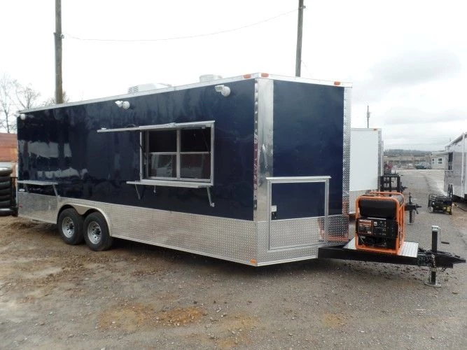 8.5' x 22' Concession Trailer Indigo Blue Food Event Catering 6 8.5' x 22' Concession Trailer Indigo Blue Food Event Catering - Image 6