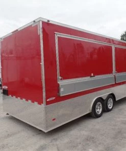 8.5' x 22' Custom Red Ticket Booth Trailer -Cheap Concession Trailers Shop sam 0835 2