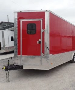 8.5' x 22' Custom Red Ticket Booth Trailer -Cheap Concession Trailers Shop sam 0842 2