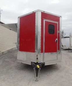 8.5' x 22' Custom Red Ticket Booth Trailer -Cheap Concession Trailers Shop sam 0843 2