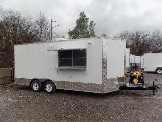 8.5' x 18' Concession Food Trailer White Event Catering 4 8.5' x 18' Concession Food Trailer White Event Catering - Image 4