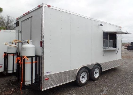 8.5' x 18' Concession Food Trailer White Event Catering 17 8.5' x 18' Concession Food Trailer White Event Catering - Image 17