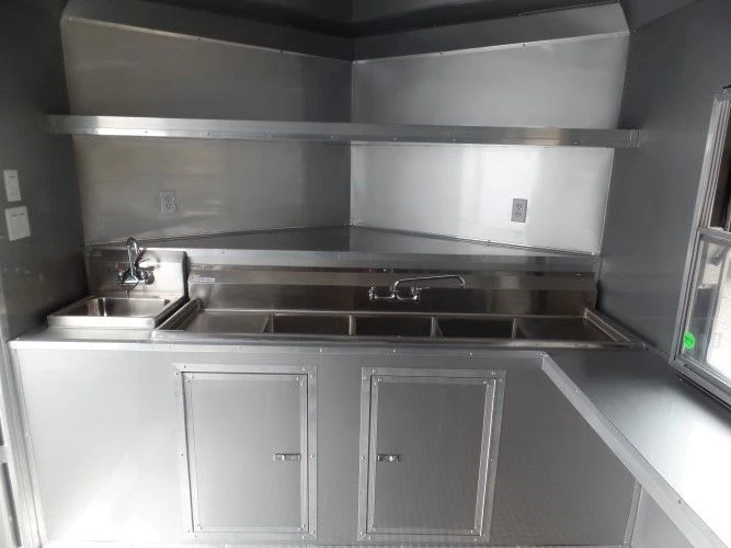 8.5' x 18' Concession Food Trailer White Event Catering 2 8.5' x 18' Concession Food Trailer White Event Catering - Image 2