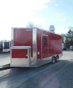 8.5' x 16' Concession Food Victory Red Trailer With Appliances -Cheap Concession Trailers Shop sam 0876 1