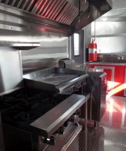 8.5' x 16' Concession Food Victory Red Trailer With Appliances -Cheap Concession Trailers Shop sam 0886 1