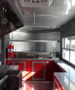 8.5' x 16' Concession Food Victory Red Trailer With Appliances -Cheap Concession Trailers Shop sam 0887 1