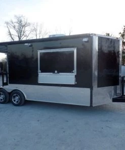 8.5' x 20' Concession Food Trailer Black BBQ Event Catering -Cheap Concession Trailers Shop sam 0908 2