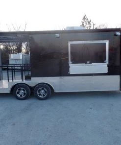 8.5' x 20' Concession Food Trailer Black BBQ Event Catering -Cheap Concession Trailers Shop sam 0909 2