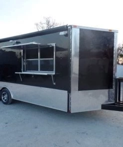 8.5' x 20' Concession Food Trailer Black BBQ Event Catering -Cheap Concession Trailers Shop sam 0911 2