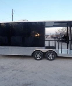8.5' x 20' Concession Food Trailer Black BBQ Event Catering -Cheap Concession Trailers Shop sam 0915 2