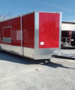 8.5' x 30' Victory Red Concession Food Trailer with Restroom -Cheap Concession Trailers Shop sam 0918 3