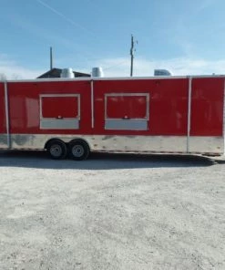8.5' x 30' Victory Red Concession Food Trailer with Restroom -Cheap Concession Trailers Shop sam 0919 2 2