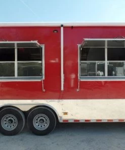 8.5' x 30' Victory Red Concession Food Trailer with Restroom -Cheap Concession Trailers Shop sam 0923 2 2