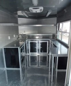 8.5' x 20' Concession Food Trailer Black BBQ Event Catering -Cheap Concession Trailers Shop sam 0925 2