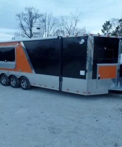 8.5' x 24' Concession Food Trailer Orange / Black Event Catering -Cheap Concession Trailers Shop sam 0939